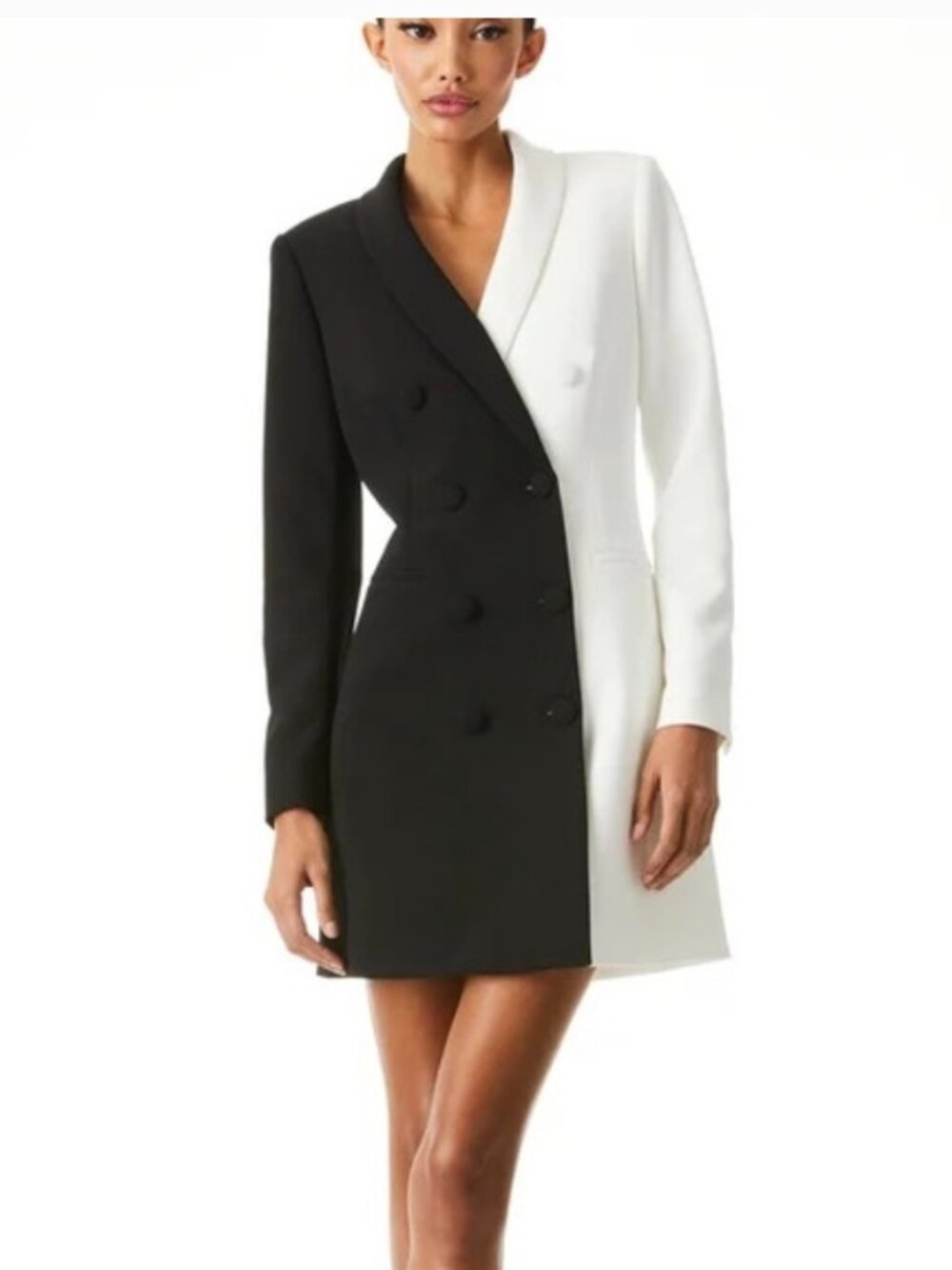 Alice + Olivia Kyrie Color Block Tuxedo Mini Dress/ Blazer